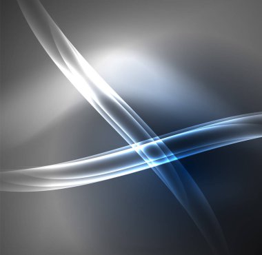 Enerji hatları, karanlıkta parlayan dalgalar vektör arka plan