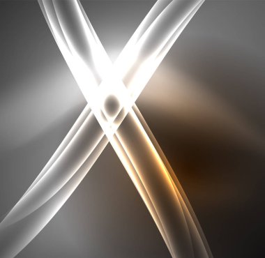 Enerji hatları, karanlıkta parlayan dalgalar vektör arka plan