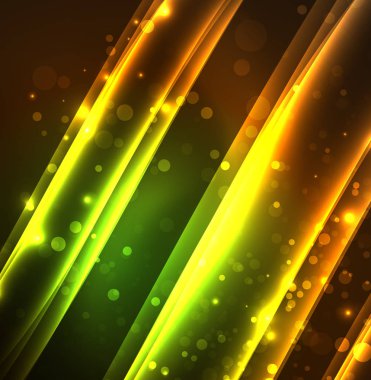 Enerji hatları, karanlıkta parlayan dalgalar vektör arka plan