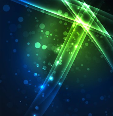 Enerji hatları, karanlıkta parlayan dalgalar vektör arka plan