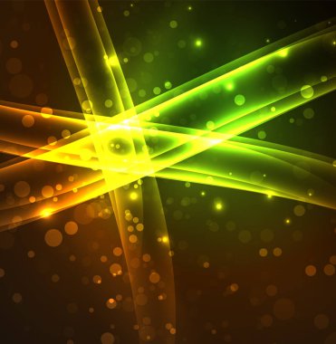 Enerji hatları, karanlıkta parlayan dalgalar vektör arka plan