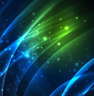 Enerji hatları, karanlıkta parlayan dalgalar vektör arka plan