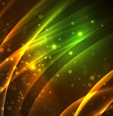 Enerji hatları, karanlıkta parlayan dalgalar vektör arka plan