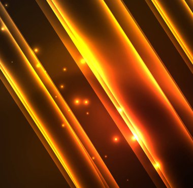 Enerji hatları, karanlıkta parlayan dalgalar vektör arka plan