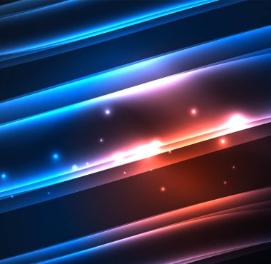 Enerji hatları, karanlıkta parlayan dalgalar vektör arka plan