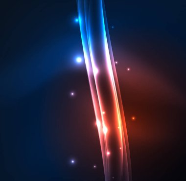 Enerji hatları, karanlıkta parlayan dalgalar vektör arka plan