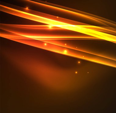 Enerji hatları, karanlıkta parlayan dalgalar vektör arka plan