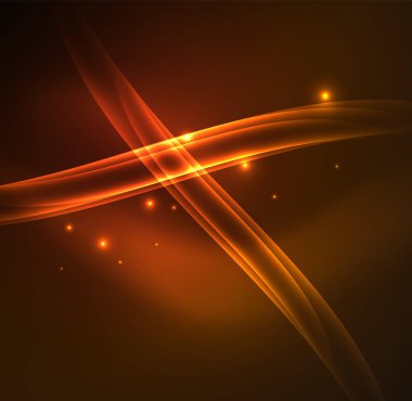 Enerji hatları, karanlıkta parlayan dalgalar vektör arka plan