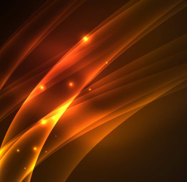 Enerji hatları, karanlıkta parlayan dalgalar vektör arka plan