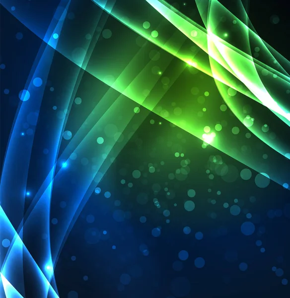 Enerji hatları, karanlıkta parlayan dalgalar vektör arka plan