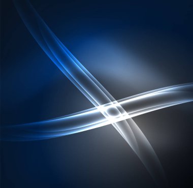 Enerji hatları, karanlıkta parlayan dalgalar vektör arka plan