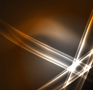 Enerji hatları, karanlıkta parlayan dalgalar vektör arka plan