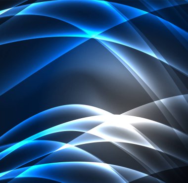 Enerji hatları, karanlıkta parlayan dalgalar vektör arka plan