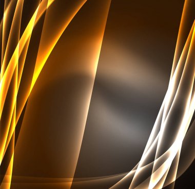 Enerji hatları, karanlıkta parlayan dalgalar vektör arka plan