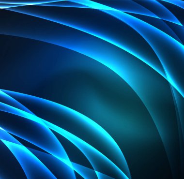 Enerji hatları, karanlıkta parlayan dalgalar vektör arka plan