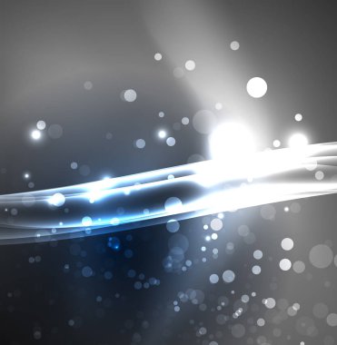 Enerji hatları, karanlıkta parlayan dalgalar vektör arka plan