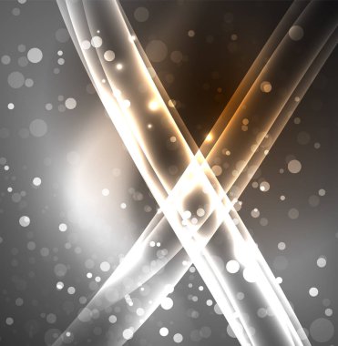 Enerji hatları, karanlıkta parlayan dalgalar vektör arka plan