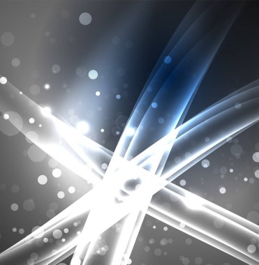 Enerji hatları, karanlıkta parlayan dalgalar vektör arka plan