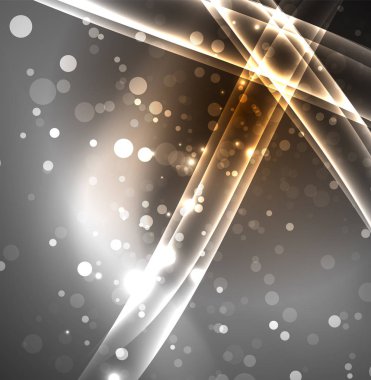 Enerji hatları, karanlıkta parlayan dalgalar vektör arka plan