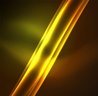 Enerji hatları, karanlıkta parlayan dalgalar vektör arka plan