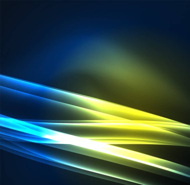 Enerji hatları, karanlıkta parlayan dalgalar vektör arka plan