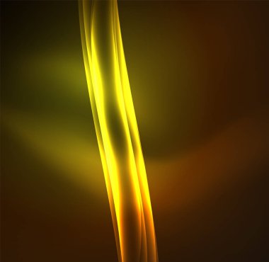 Enerji hatları, karanlıkta parlayan dalgalar vektör arka plan