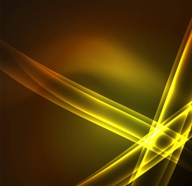 Enerji hatları, karanlıkta parlayan dalgalar vektör arka plan