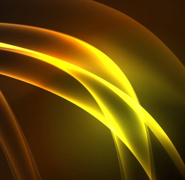 Enerji hatları, karanlıkta parlayan dalgalar vektör arka plan