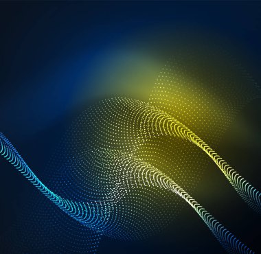 parlayan parçacıkların 3D ışıklı dalga