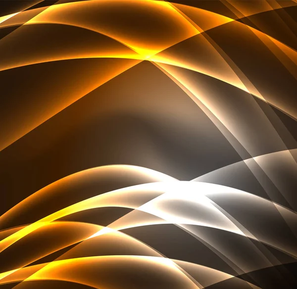 Enerji hatları, karanlıkta parlayan dalgalar vektör arka plan