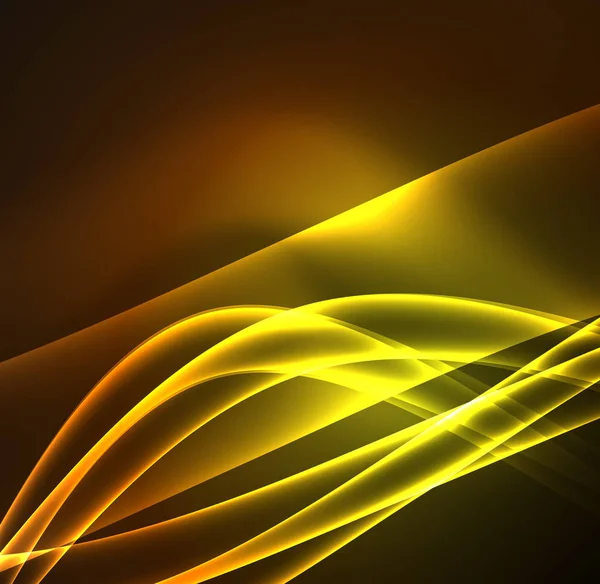 Enerji hatları, karanlıkta parlayan dalgalar vektör arka plan