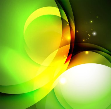 Dijital illüstrasyon, parlayan dalgalar ve daireler