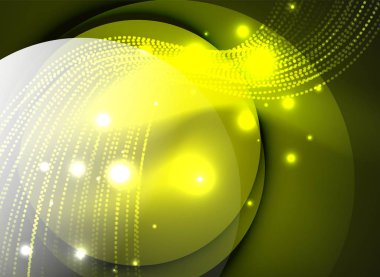 Parçacıklar koyu renk arka plan üzerinde oluşturulan parlayan dalga