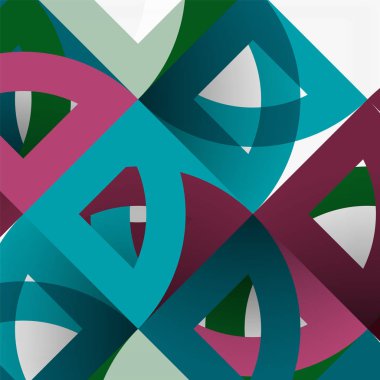 Kağıt daire kesim, mozaik mix geometrik desen tasarım