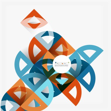 Kağıt daire kesim, mozaik mix geometrik desen tasarım