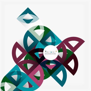 Kağıt daire kesim, mozaik mix geometrik desen tasarım