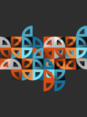 Kağıt daire kesim, mozaik mix geometrik desen tasarım