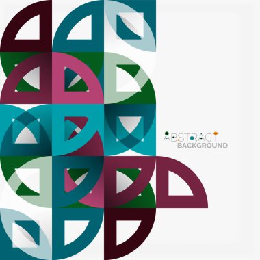 Kağıt daire kesim, mozaik mix geometrik desen tasarım