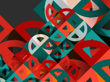 Kağıt daire kesim, mozaik mix geometrik desen tasarım