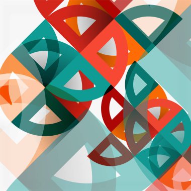 Kağıt daire kesim, mozaik mix geometrik desen tasarım