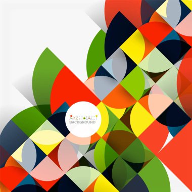 Kağıt daire kesim, mozaik mix geometrik desen tasarım