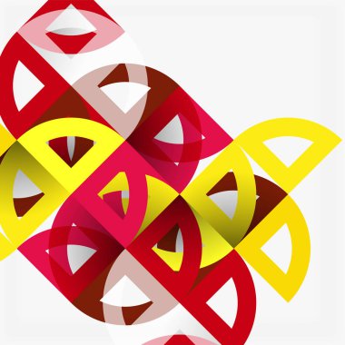 Kağıt daire kesim, mozaik mix geometrik desen tasarım