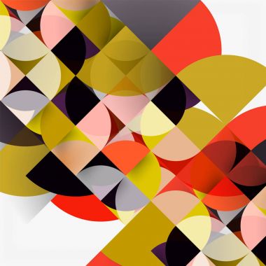 Kağıt daire kesim, mozaik mix geometrik desen tasarım