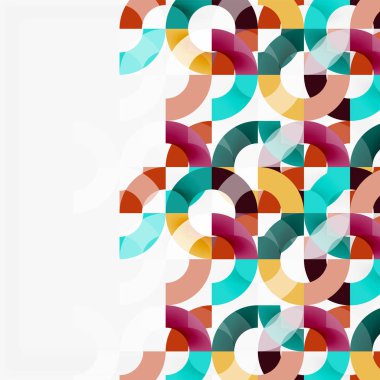 Modern geometrik desen tasarım gri arka plan üzerinde renkli halkalar