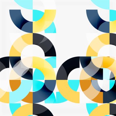 Modern geometrik desen tasarım gri arka plan üzerinde renkli halkalar