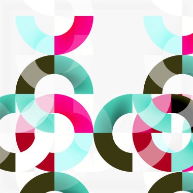 Modern geometrik desen tasarım gri arka plan üzerinde renkli halkalar