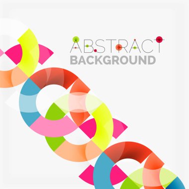 Modern geometrik desen tasarım gri arka plan üzerinde renkli halkalar