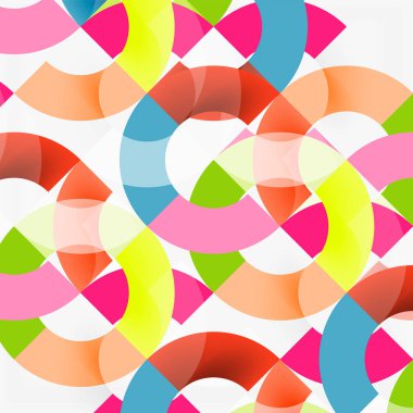 Modern geometrik desen tasarım gri arka plan üzerinde renkli halkalar