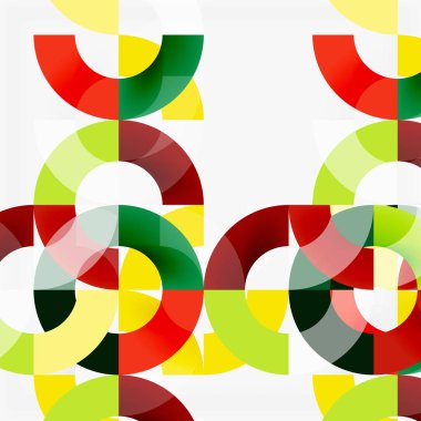 Modern geometrik desen tasarım gri arka plan üzerinde renkli halkalar