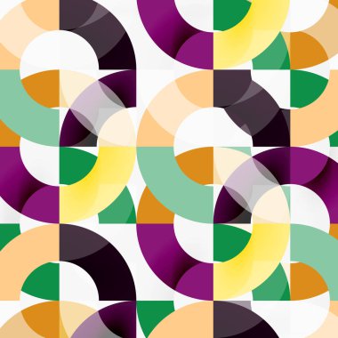 Modern geometrik desen tasarım gri arka plan üzerinde renkli halkalar